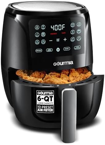 Gourmia Air Fryer - 6 Qt Large Capacity, FryForce 360º, Digital D...