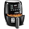 Gourmia Air Fryer - 6 Qt Large Capacity, FryForce 360o, Digital Display with 12 Presets, Roast, Bake, Broil, Dehydrate, Dishwasher Safe Accessories, Black