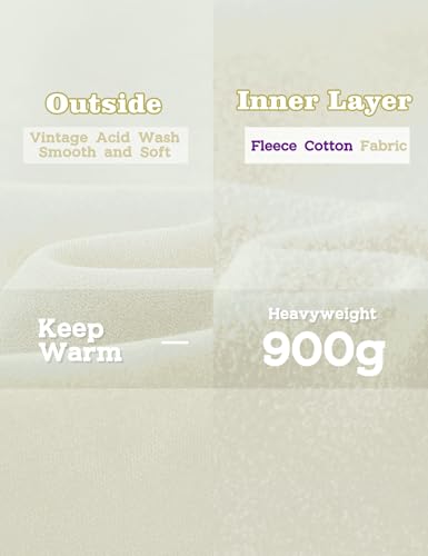 Image of FAIABLE Womens Oversized Acid Wash Hoodie Unisex Heavyweight Cotton Hoodies Fleece Vintage Washed Sweatshirt Women Men