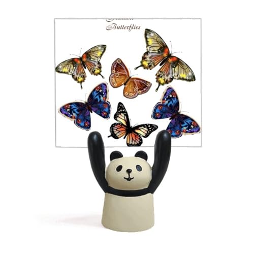 Support panda papillons ailes couleurs figurine déco animal dessin animé