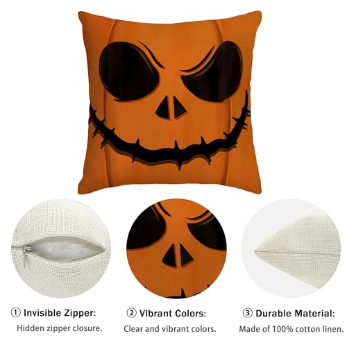 Yarcooly Halloween Pillow Covers Jack O Lantern Throw Pillow Case Spooky Face Mummy Black Cat Fran.Kens-Tein Decor Halloween Decorations For Home Party thumb #4