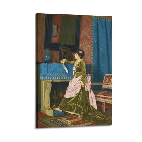 Auguste Toulmouche - Póster con texto en inglés «The Love Letter», decoración del hogar, arte para colgar en la pared, para dormitorio, pinturas decorativas, estética, 60 x 90 cm