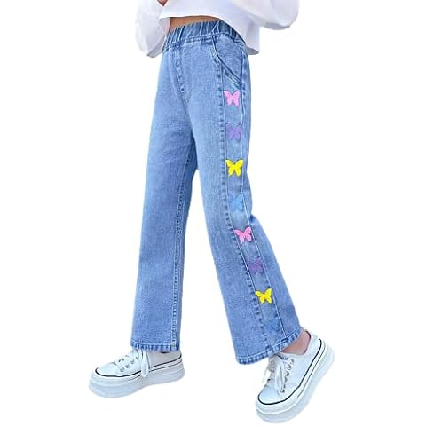 Rolanko Girls Bootcut Ripped Denim Jeans Cover