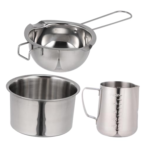 OQHAIR Olla medidora de Acero Inoxidable para baño maría, Ideal para Hornear Queso y Mantequilla, Ideal para cocinar al Aire Libre en Camping.