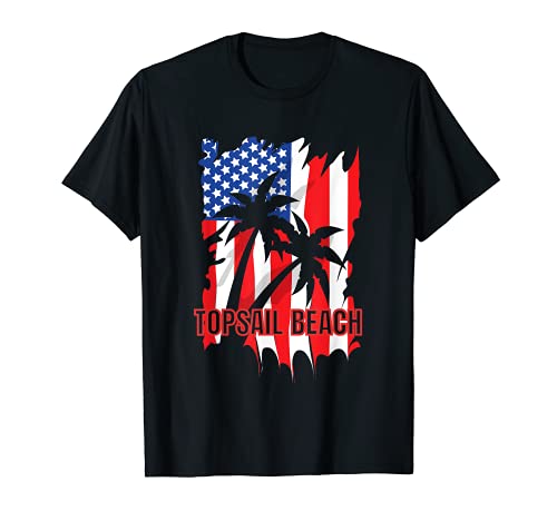 Topsail Beach Vacation American Flag Women Kids Men T-Shirt