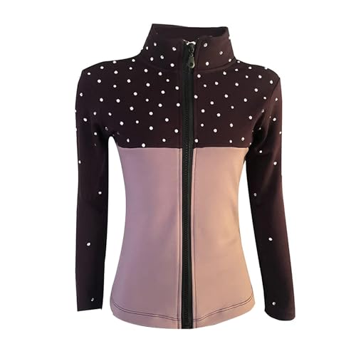 LIUHUO Figure Skating Training Jackets Girl Purple Stitching Diamond Training Performance Skiing Coat