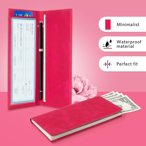 Image of CoBak Checkbook Cover for Women & Men - PU Leather Case with RFID Blocking | Classic Design Check Book Holder for Personal and Business