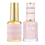 DND DC Gel Polish Set, Pink Collection, UV/LED Gel Polish and Air Dry Nail Lacquer, Matching Chip-Free Polish Duo, 137 Pina Colada, 0.5 Fl Oz