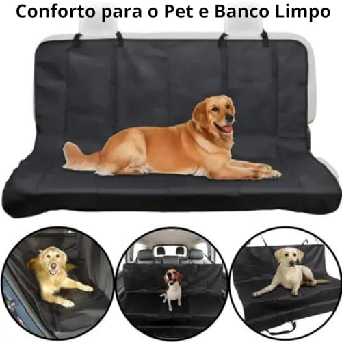 Capa de Assento para Animais de Estimação Proteção Impermeável para Banco Traseiro de Carro Preto Fá