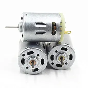 S P (Pack of 3) Mini Hair Dryer Motor DC 12V-24V 8000RPM Small RS-385 Electric Motor Strong Magnetic Carbon Brush Long Axis DIY Hobby Toy Model