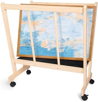 Amazon.com: GENMOUS Wood Large Print Rack with Castors - Artist Display ...