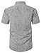 PARKLEES Mens Wrinkle Free Short Sleeve Button Down Shirts Texture Linen Shirts Casual Vacation Beach Summer Tops Light Grey X-Large