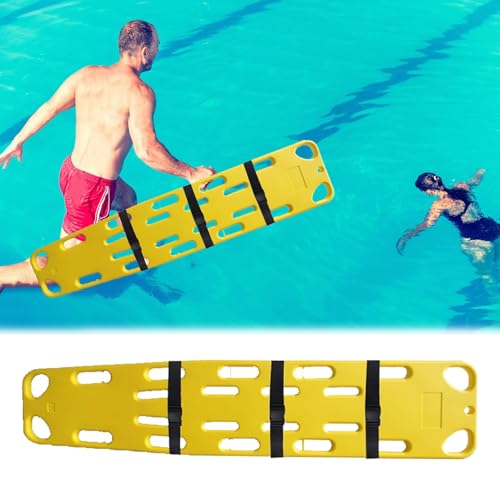 Tablero grande amarillo para adultos con correas, tablero EMT portátil para primeros auxilios, inmovilización esencial y camilla de rescate de transporte