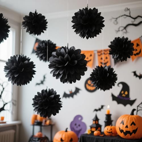 Kesote Geschenkpapier 60 Seidenpapier Verpackungsmaterial 70 x 50 cm Schwarz Transparentpapier Bastelpapier Packpapier Basteln Papier Hochzeit Geschenk Deko Weihnachten Origami Papier Halloween