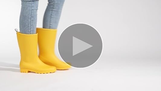Amazon.com | HISEA Women Rubber Boots Waterproof Wide Calf