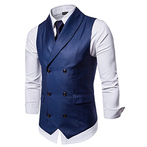 STTLZMC Doppiopetto Gilet Uomo Elegante Panciotto