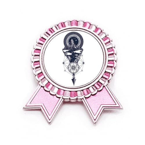 Broche boussole et étoiles Rose en métal Iceberg taille M