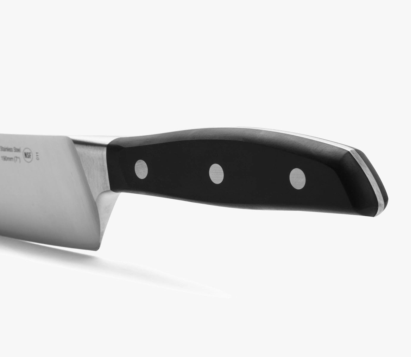 Arcos Rocking Santoku Knife 7 Inch Stainless Steel. Japanese Sharp Kitchen Knife for Fish, Meat and Vegetables. Ergonomic Polyoxymethylene Handle and 190mm Blade. Series Manhattan. Color Black