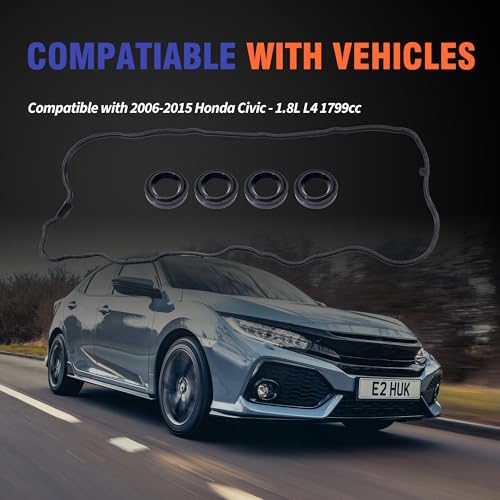Image of HiSport Engine Valve Cover Gasket Kit - Compatible with Honda Civic 1.8L L4 1799cc 2006-2015 - Replace VS50741R