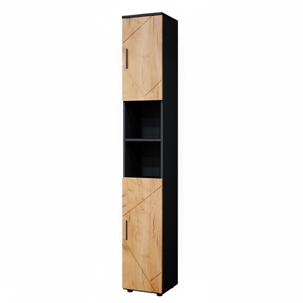 Ensemble Meubles Salle De Bain Vicco Irma 3 Pièces - Anthracite - Neuf