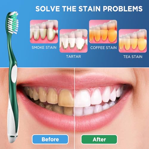 Image of Fremouth Medium Toothbrushes for Adults, Cross Bristles, 6 Count