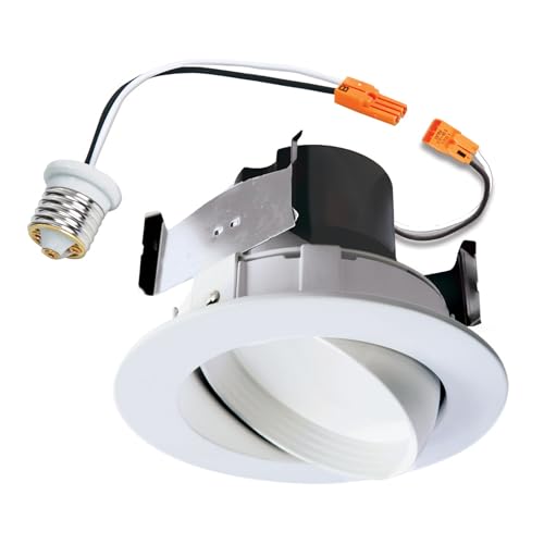 HALO RA 4 Inch Recessed Lighting Adjustable Gimbal LED Light - 1 Pack - Very Wide Flood - 615 Lumens - 3000K Bright White - image 1