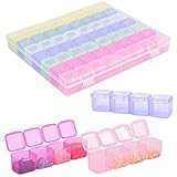 Tamaño: cajas de almacenamiento de cuentas; Dimensiones de la caja de separadores de joyas: el tamaño total es de 20,9 x 17,8 x 2 cm, cada tamaño de cuadrícula: 2,2 x 2,5 x 2 cm.