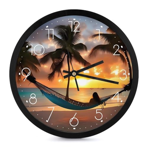 Horloge murale à quartz blanche moderne et ronde de 25,4 cm