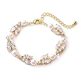 Pulsera de Perlas de Agua Dulce de Oro de 14k, Pulsera de Perlas, Regalo de cumpleaños para Madre, Esposa, Novia, Regalo del día de la Madre