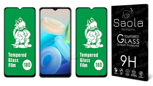 Image of Saola 18D Tempered Glass With Inbuilt AirBag Borders For Vivo Y32 (Pack Of 2) with Free Installation Kit. Full screen Coverage - 6.51 inch
