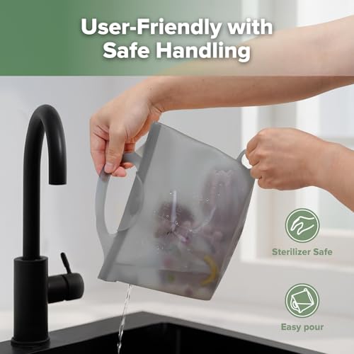 Image of Haakaa On-The-Go Silicone Microwave Steam Sterilizer Bags for Travel, 40oz /1250ml Reusable Silicone Steaming Bags for Baby Bottles, Breast Pump, Accessories, Pacifiers, Teethers, Grey /2PCS