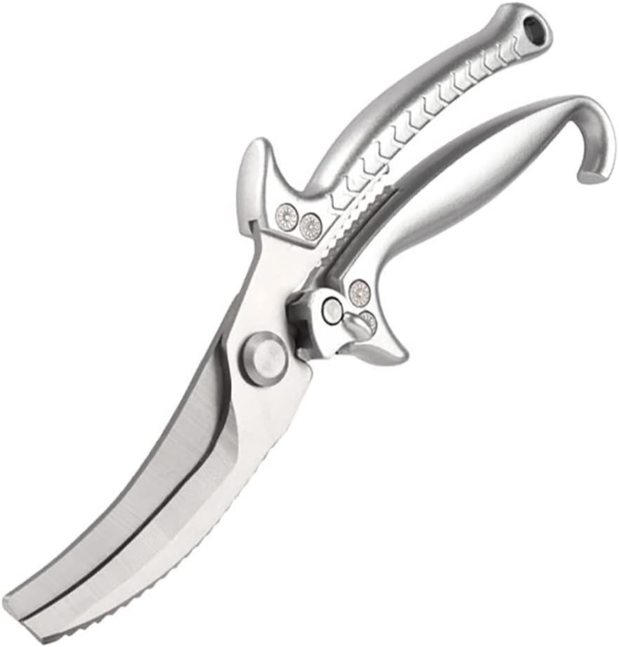 Kitchen Scissors Heavy-Duty Stainless Steel Multifunctional Chicken Bone Shears Meat Seafood Vegetable Tools(Gold Scissors)