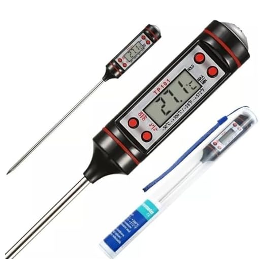 Termômetro Culinário Digital Espeto: Medição Precisa para Alimentos, Cozinha, Forno, Líquidos, Geladeira, Churrasco - até 300°C