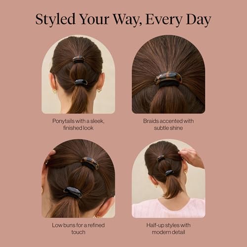 Kitsch Small Hair Cuffs Hair Ties For Women - Black and Tort, 2pcs - image 7