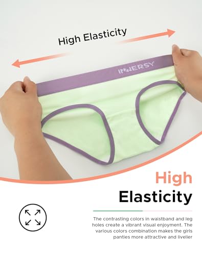 INNERSY Big Girls' Underwear Size 8-16 Cotton Teen Panties No Wedgies Briefs 6-Pack2