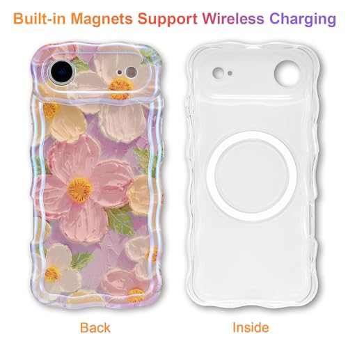 Coque iPhone Air rose TPU souple robuste transparente fleurie