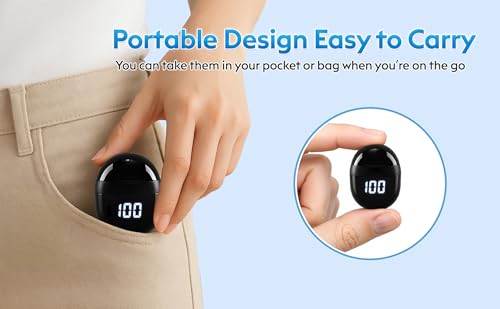 Image of Invisible Mini Sleep Earbuds Wireless Bluetooth, Ultra-Light Comfort Fit Sleep Headphones for Side Sleepers, Unique Tumbler Portable Charging Case, Soft In-Ear Ear Plugs for Sleeping Small Ears Gym