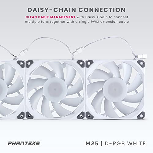 Image of Phanteks SK 120mm PWM Fan DRGB 3 Pack Case Fan /Cooler - White - PH-F120SK DRGB PWM WT01 3P