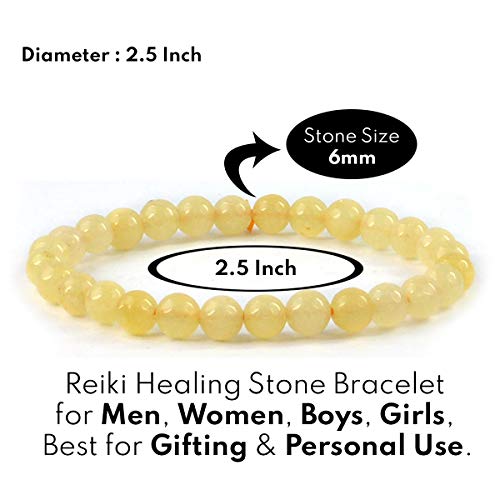 Image of Reiki Crystal Products Natural Crystal Stone Bracelet 6 mm Round Beads for Men & Women | Gemstone Jewellery Bracelet | Reiki Charged | Multiple Stone Variants Available