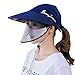 Produktbild FEOYA - Hut mit Gesichtsschutz Fischerhut Schutzhut abnehmbar Unisex-Regenhut Transparent Speichelschutz Staubschutzkappe UV Sonnenschutzhut Schutzhülle mit Gesichtsschutzabdeckung