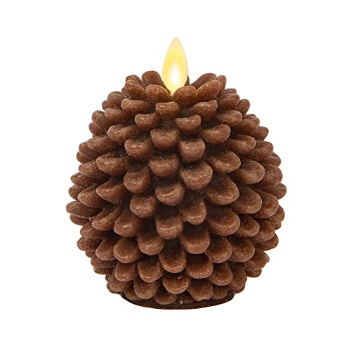 Luminara 996854 Pinecone Flameless Candles Chalky Brown Finish Pine Cone Figural thumb #1