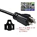 10Feet Outdoor Extension Cord,105℃ Temperature Resistant 15Amp Big Plug Anti-Load 14AWG 3 Prong Heavy Duty Tools Equipment Power Extension Cord (3.1Meters,Black)