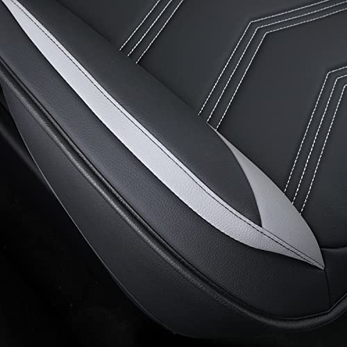 Image of LUCKYMAN CLUB M9-2 Front-only Seat Covers for Toyota Tacoma 2024-2025 with Waterproof Faux Leather (Front only, Gray)