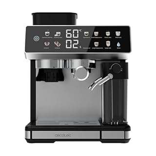Cecotec Macchina da Caffè Espresso Barista Power Espresso 20 Barista Grind & Latte. 1350W, 20 Bar, Macinino Conico, Serbatoio Acqua 2.6L, 100g Caffè e 500ml Latte, Schermo Tattile, Autopulizia