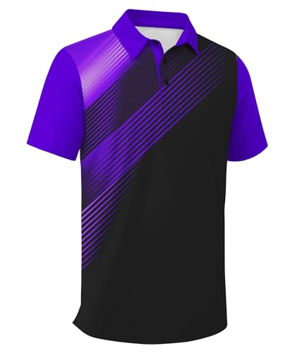 Image of ZITY Men's Golf Shirts Short Sleeve Print Patterns Casual Collared Polo