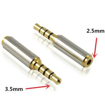 Gametown® Gold 3.5mm Male to 2.5mm Female Stereo Audio Headphone MIC Adapter Converter Jack