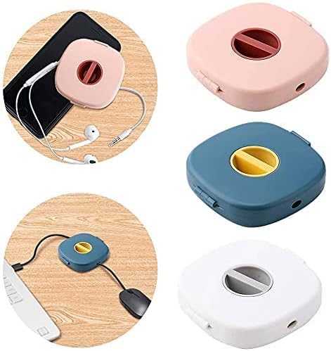 LIMBANI BROTHERS -3Pcs Cable Management Retractable Cord Organizer 2-in-1 Cord Management Case Mobile Phone Holder | Cable Tidy Storage Protector Wire Winder for USB Cable