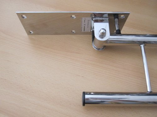 Bad- und WC-Stützklappgriff 85 cm lang, Edelstahl, Silber, Poliert, 120 kg Belastung, Modern, Glossy