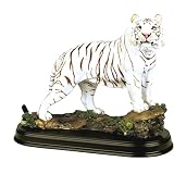 ICE Armor 6" H White Tiger Standing on Rock Wild Animal Figurine