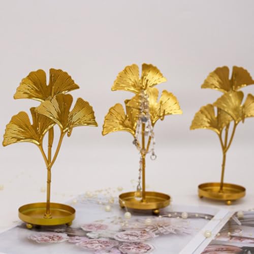 Vintage Jewelry Tree Stand Gold Keychain Display Small Necklace Holder - image 4